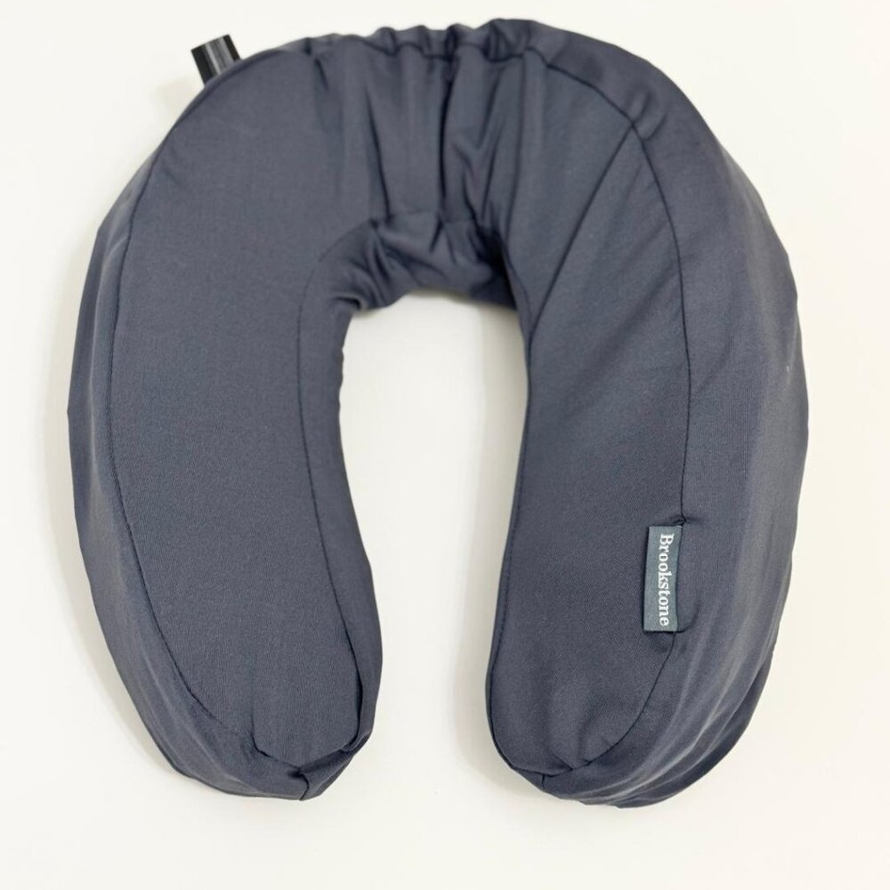 Brookstone Travel Neck Pillow - Contoured Head Memory Foam Neck Support Pillow